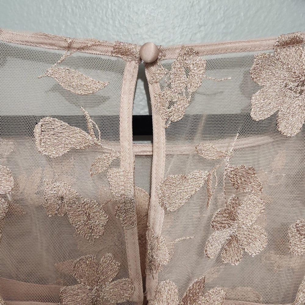 Jessica Howard Blush Pink Floral Lace Midi Dress Size 16 - Picture 7 of 9